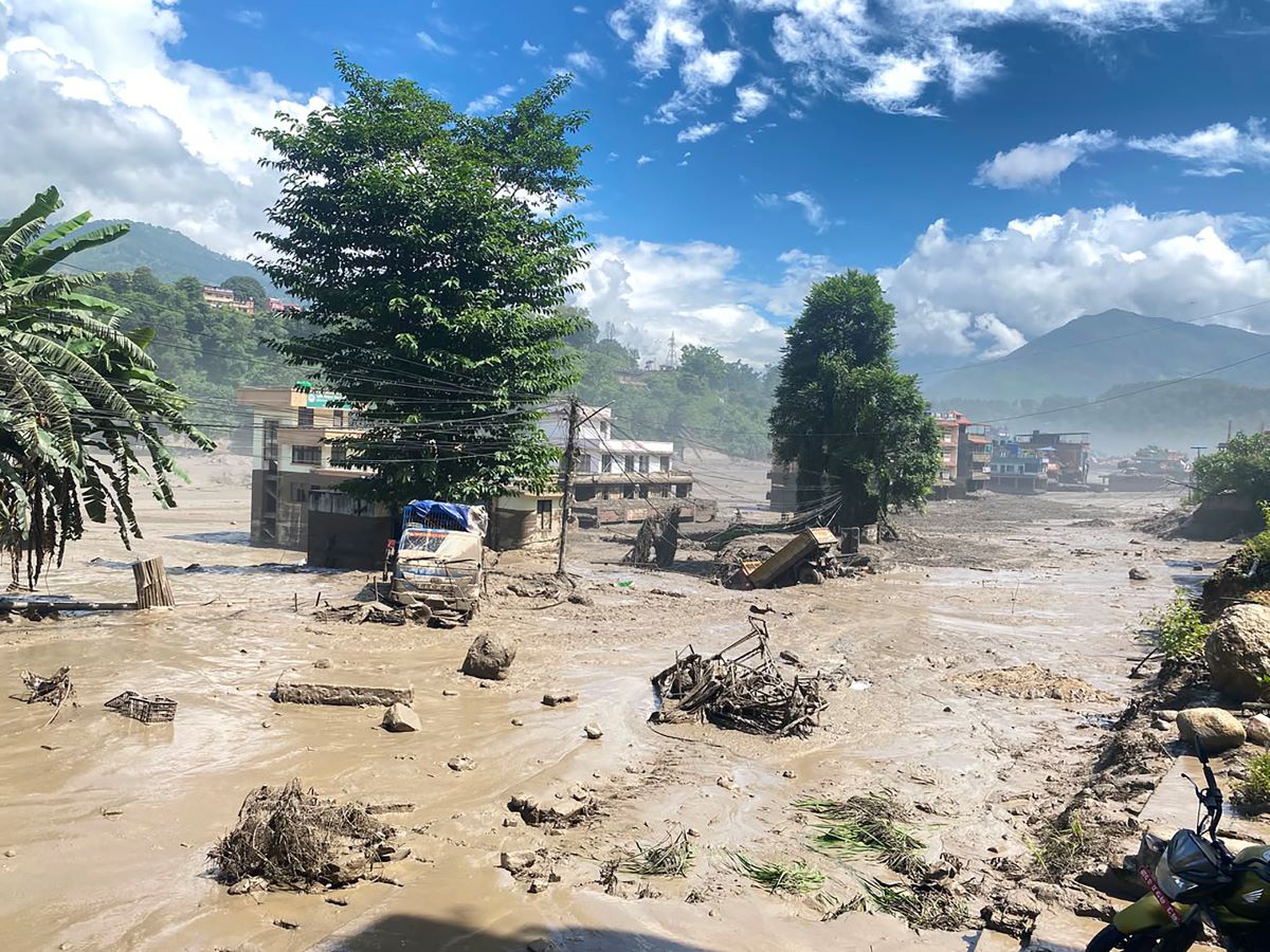 The flood has not only destroyed roads and buildings; it has disrupted lives, livelihoods, and years of hard work. This haunting landscape in Rasuwa, Nepal, stands as a powerful reminder of the human cost of natural disasters and the long, difficult road to recovery and rebuilding.
